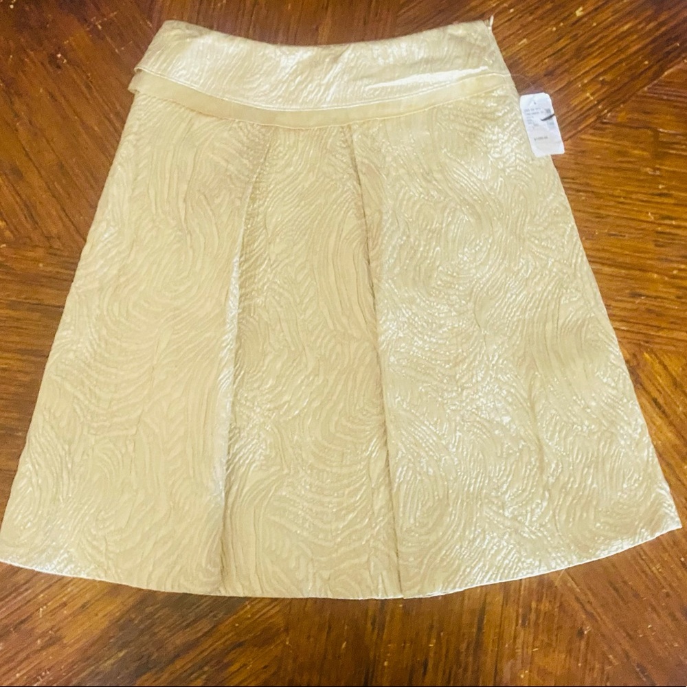 $1250 New Zenobia Metallic Gold Skirt Sz 4